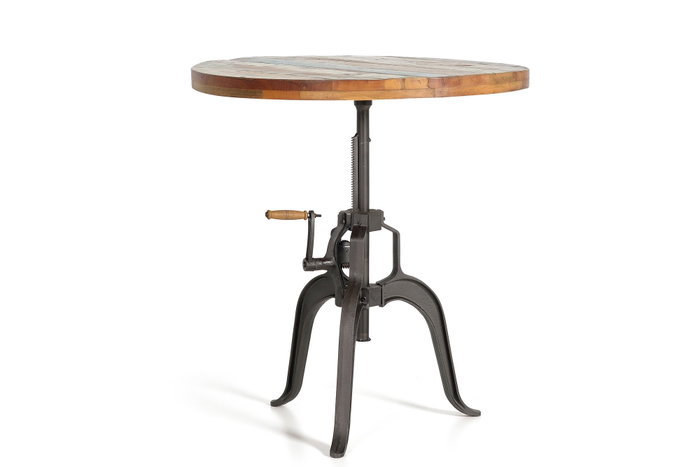 GINER Y COLOMER Table de salle à manger en bois de manguier naturel et métal noir